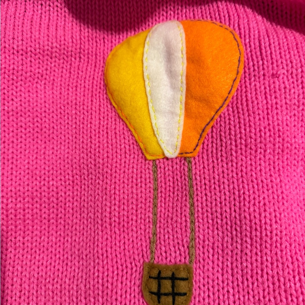 Happy Llama Hand - Knitted Girls Unicorn Hoodie β’ Pink β’ Pre-Loved - Picture 6 of 7